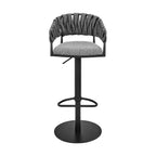 Tabouret de bar pivotant moderne réglable GDFStudio Blaise en similicuir