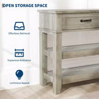 Console en bois à 3 niveaux style ferme avec 2 tiroirs de rangement – Table polyvalente pour entrée et canapé de salon
