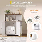 Meuble pour litière extra large, meuble automatique pour litière grande taille, meuble à litière anti-chien avec prise, espace pour affaires de chat