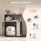 Meuble pour litière extra large, meuble automatique pour litière grande taille, meuble à litière anti-chien avec prise, espace pour affaires de chat
