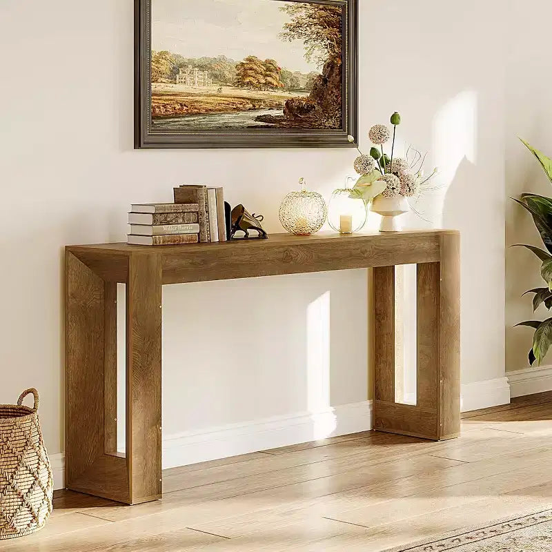 Lantine Table console de 160 cm de long, table de canapé de style rustique en bois à placer derrière un canapé, table d'entrée pour salon, entrée, couloir, hall d'accueil