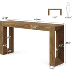 Lantine Table console de 160 cm de long, table de canapé de style rustique en bois à placer derrière un canapé, table d'entrée pour salon, entrée, couloir, hall d'accueil