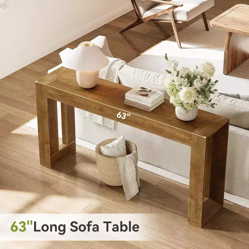 Lantine Table console de 160 cm de long, table de canapé de style rustique en bois à placer derrière un canapé, table d'entrée pour salon, entrée, couloir, hall d'accueil