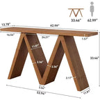 Console en bois massif Lantine de 63 pouces avec base en M, table de canapé de style ferme à placer derrière le canapé pour l'entrée, le couloir, le salon