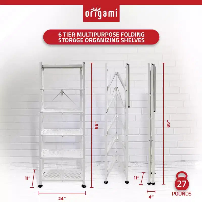 Étagère bibliothèque décorative Origami RB-03 à 6 niveaux de rangement ouvert