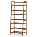 Gymax 4-Tier Ladder Shelf Bamboo Plant Stand Rack Bookcase Brown