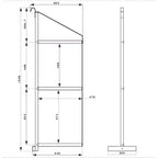 Support d'étagère réglable à 3 niveaux pour conteneur maritime avec anneau en D, capacité de 500 kg, acier noir, 56 cm P x 152 cm H, pour garage/atelier/marchandise, 1 pièce