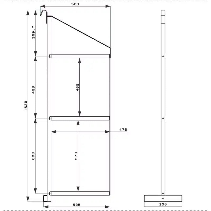 Support d'étagère réglable à 3 niveaux pour conteneur maritime avec anneau en D, capacité de 500 kg, acier noir, 56 cm P x 152 cm H, pour garage/atelier/marchandise, 1 pièce