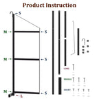 Support d'étagère réglable à 3 niveaux pour conteneur maritime avec anneau en D, capacité de 500 kg, acier noir, 56 cm P x 152 cm H, pour garage/atelier/marchandise, 1 pièce
