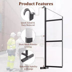Support d'étagère réglable à 3 niveaux pour conteneur maritime avec anneau en D, capacité de 500 kg, acier noir, 56 cm P x 152 cm H, pour garage/atelier/marchandise, 1 pièce