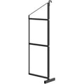 Adjustable 3-Tier Shipping Container Shelf Bracket w/ D-Ring Mount, 1100 Lbs Cap, Black Steel, 22D x 60H, for Garage/Workshop/Cargo, 1 Pc