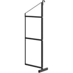 Adjustable 3-Tier Shipping Container Shelf Bracket w/ D-Ring Mount, 1100 Lbs Cap, Black Steel, 22D x 60H, for Garage/Workshop/Cargo, 1 Pc