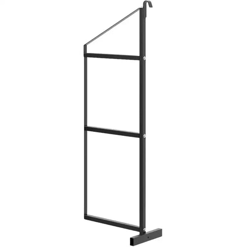 Adjustable 3-Tier Shipping Container Shelf Bracket w/ D-Ring Mount, 1100 Lbs Cap, Black Steel, 22D x 60H, for Garage/Workshop/Cargo, 1 Pc