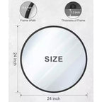 USHOWER Lot de 2 miroirs ronds noirs pour salle de bain avec cadre en métal, miroirs circulaires pour décoration murale, miroir de courtoisie de salle de bain, miroir d'entrée
