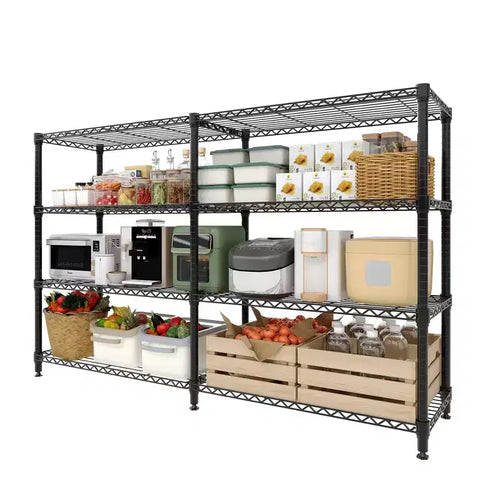 5-Tier Heavy Duty Metal Wire Shelving - Adjustable Storage Rack for Garage, Pantry, Kitchen, Basement, Warehouse & Commercial Use