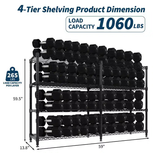 Étagère métallique à 5 niveaux ultra-résistante - Rayonnage de rangement réglable pour garage, cellier, cuisine, sous-sol, entrepôt et usage commercial