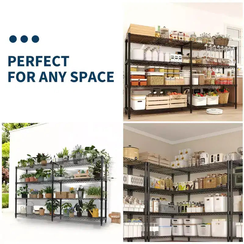 Étagère métallique à 5 niveaux ultra-résistante - Rayonnage de rangement réglable pour garage, cellier, cuisine, sous-sol, entrepôt et usage commercial