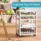 Chariot de rangement à tiroirs en plastique Vtopmart à 4 niveaux avec roues, pour fournitures d'artisanat, fournitures de bureau à domicile, jouets, rangement sous le bureau