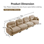 GDFStudio Freddy 140 Canapé Modulable Moderne 4 Places en Chenille avec 2 Coussins Décoratifs