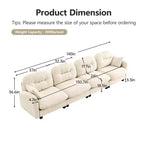GDFStudio Freddy 140 Canapé Modulable Moderne 4 Places en Chenille avec 2 Coussins Décoratifs