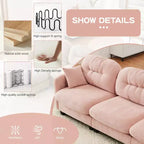 GDFStudio Freddy 140 Canapé Modulable Moderne 4 Places en Chenille avec 2 Coussins Décoratifs