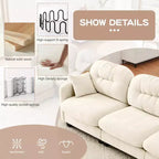 GDFStudio Freddy 140 Canapé Modulable Moderne 4 Places en Chenille avec 2 Coussins Décoratifs