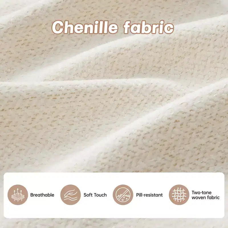 GDFStudio Freddy 140 Canapé Modulable Moderne 4 Places en Chenille avec 2 Coussins Décoratifs