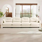GDFStudio Freddy 140 Modern 4-Seater Modular Chenille Upholstered Sofa with 2 Throw Pillows