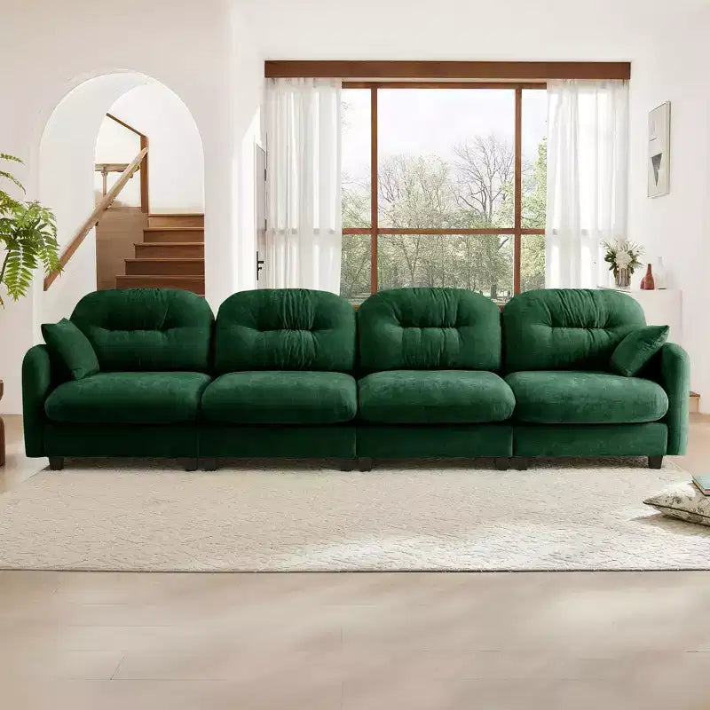 GDFStudio Freddy 140 Canapé Modulable Moderne 4 Places en Chenille avec 2 Coussins Décoratifs