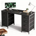 JIONJOY 47 Computer Desk with 8 Fabric Drawers, Large Storage Writing Desk for Home Office, Gaming & Study, Sturdy Metal Frame