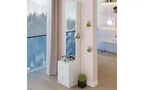 Ensemble coiffeuse minimaliste de 11,8 pouces avec miroir pleine longueur, rangement avec placard pour chambre à coucher, conception peu encombrante