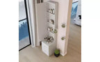 Ensemble coiffeuse minimaliste de 11,8 pouces avec miroir pleine longueur, rangement avec placard pour chambre à coucher, conception peu encombrante