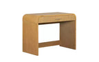 Coiffeuse d'angle élégante de 99 cm avec miroir éclairé, rangement organisé pour chambre à coucher, finition naturelle, éclairage à intensité variable