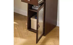 Coiffeuse moderne avec miroir LED coulissant, meuble de rangement et étagères, meuble d'appoint, tabouret assorti et étagères ouvertes pour chambre à coucher
