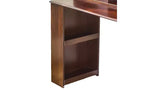 Coiffeuse moderne avec miroir LED coulissant, meuble de rangement et étagères, meuble d'appoint, tabouret assorti et étagères ouvertes pour chambre à coucher