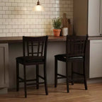 Tabouret de comptoir GDFStudio Harrison Classic 25,5" en bois et similicuir avec dossier Mission