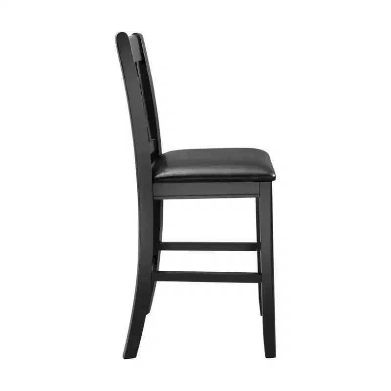 Tabouret de comptoir GDFStudio Harrison Classic 25,5" en bois et similicuir avec dossier Mission