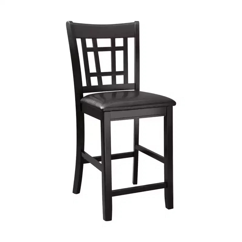 Tabouret de comptoir GDFStudio Harrison Classic 25,5" en bois et similicuir avec dossier Mission