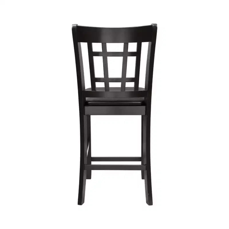 Tabouret de comptoir GDFStudio Harrison Classic 25,5" en bois et similicuir avec dossier Mission