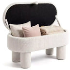 Costway 42 Storage Ottoman Bench with Hidden Storage Compartment & Legs for Living Room Gray/Beige