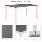 Ensemble de table et de chaises de salle à manger rembourrées GDFStudio Loren modernes en bois massif, 7 pièces