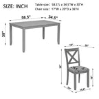 Ensemble de table et de chaises de salle à manger rembourrées GDFStudio Loren modernes en bois massif, 7 pièces