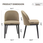 Lot de 2 chaises de salle à manger modernes en tissu - Chaises d'appoint rembourrées avec pieds en bois pour cuisine, salon et ferme (45,7 cm L x 55,9 cm P x 81,3 cm H)