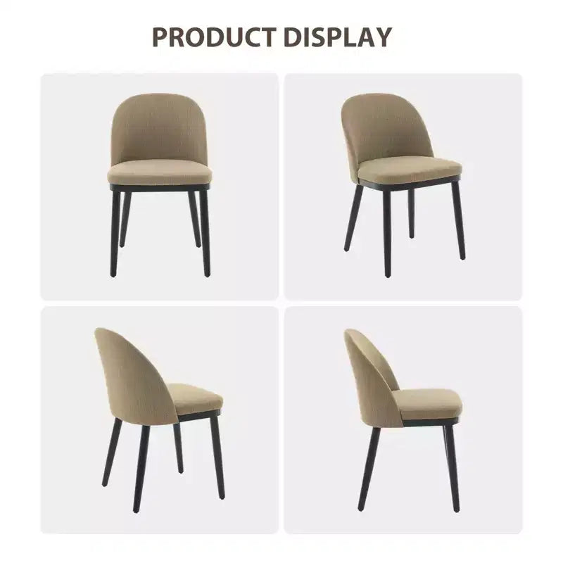 Lot de 2 chaises de salle à manger modernes en tissu - Chaises d'appoint rembourrées avec pieds en bois pour cuisine, salon et ferme (45,7 cm L x 55,9 cm P x 81,3 cm H)