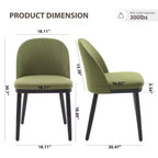 Lot de 2 chaises de salle à manger modernes en tissu - Chaises d'appoint rembourrées avec pieds en bois pour cuisine, salon et ferme (45,7 cm L x 55,9 cm P x 81,3 cm H)