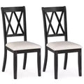 Costway 2/4 PCS Farmhouse Dining Chairs Modern Kitchen Chairs with Elegant Hollowed backrest