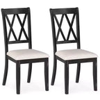 Costway 2/4 PCS Farmhouse Dining Chairs Modern Kitchen Chairs with Elegant Hollowed backrest