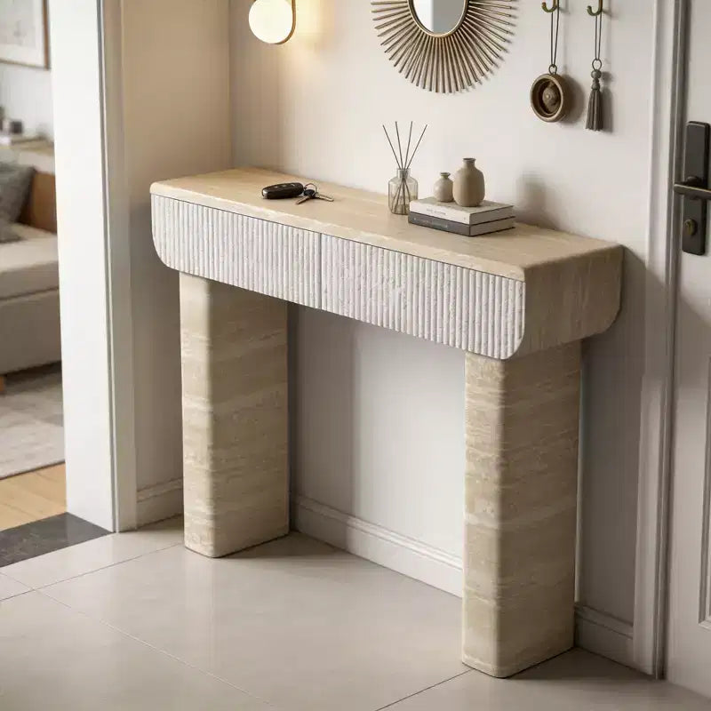 Console GDFStudio Ellington Modern 47.2 avec tiroirs cannelés