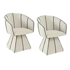 Christopher Knight Home Laleh Chaises de salle à manger pivotantes modernes en métal et bois avec dossier baquet (lot de 2)