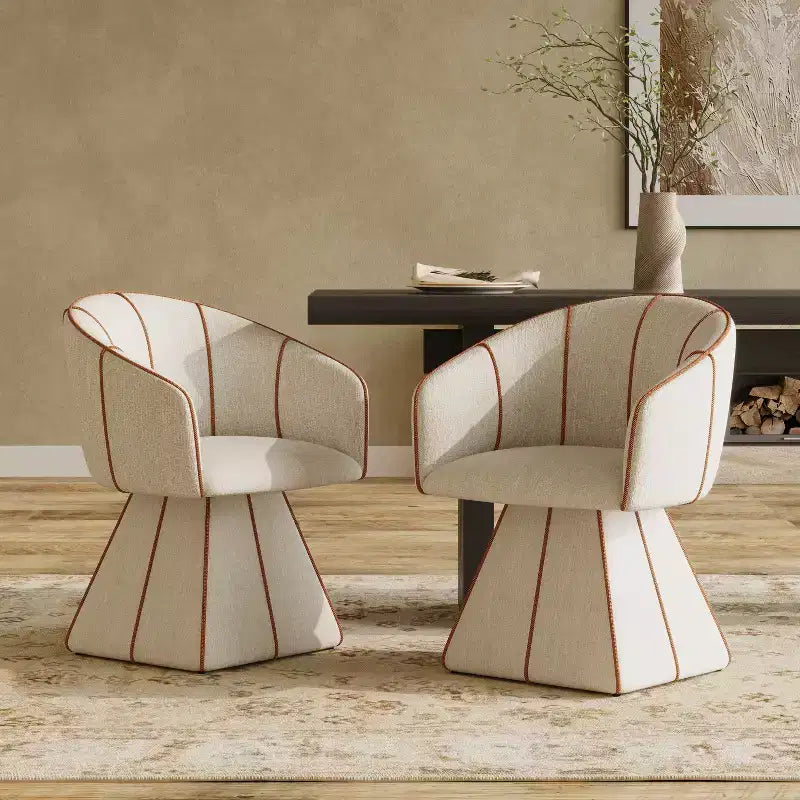 Christopher Knight Home Laleh Chaises de salle à manger pivotantes modernes en métal et bois avec dossier baquet (lot de 2)